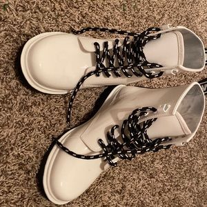 White Micheal Kors rain boots.